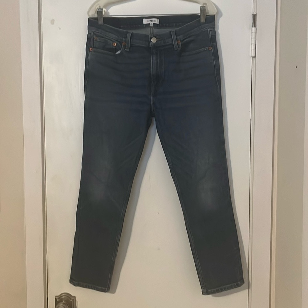 Re/Done Originals 90s Mid-Rise Ankle Crop Jeans in Dark 3 Size 30 Cotton Skinny